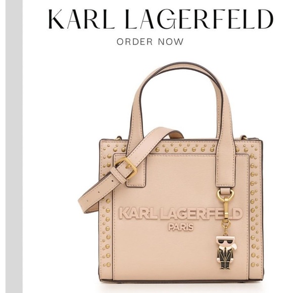 KARL LAGERFELD PARIS BLUSH PINK NOVEAU SMALL CROSSBODY SATCHEL NWOT - Picture 1 of 13